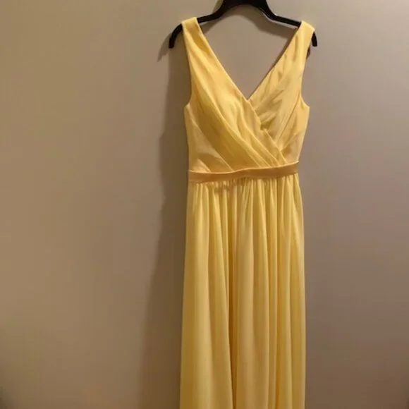 *HP* Pretty lemon yellow wedding or prom dress. NWT - Picture 6 of 7